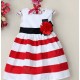 Girl's Red & White Flower Summer Dress 