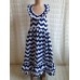 Girl's Chevron Summer Maxi Dress - Navy Blue 